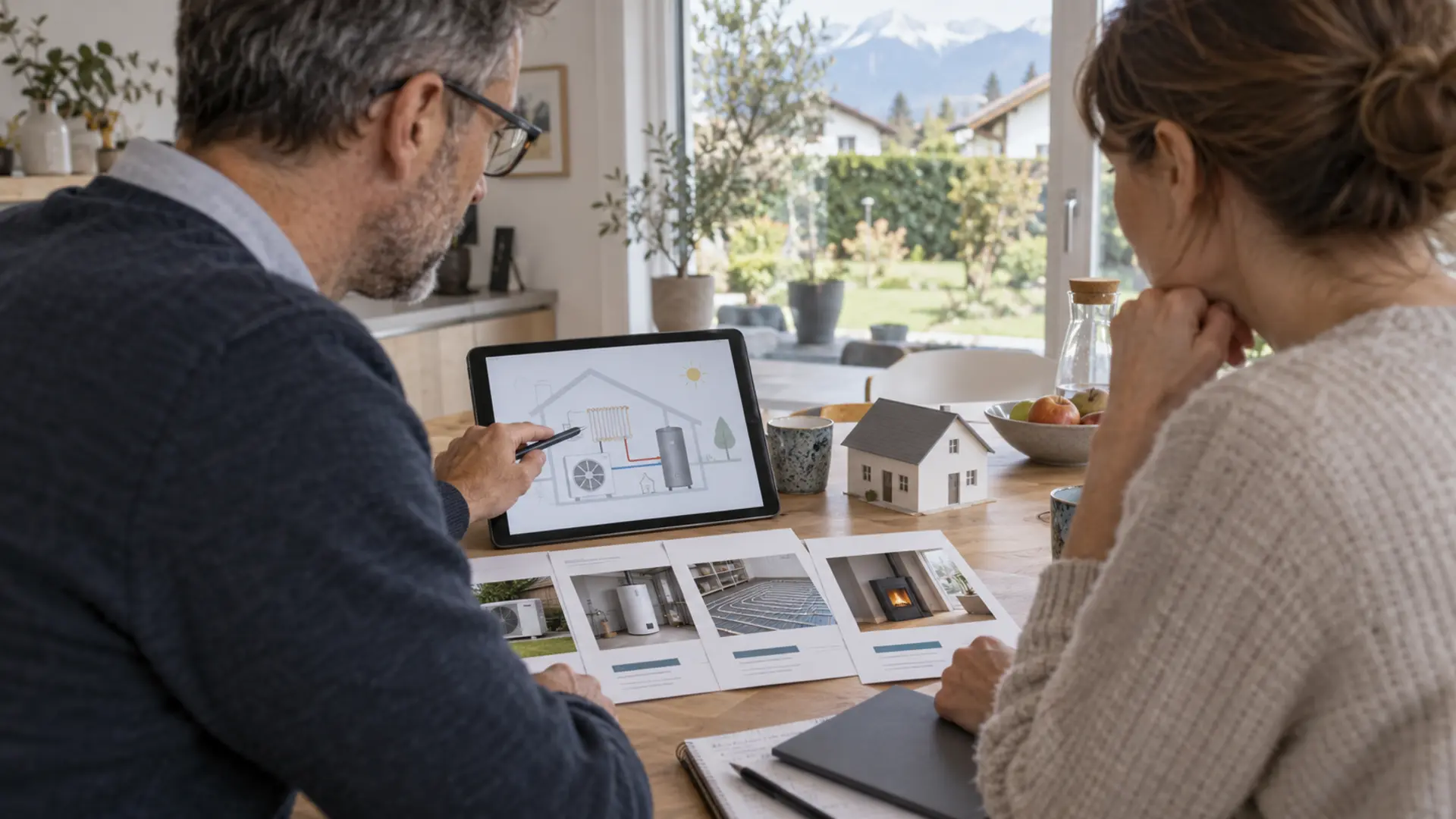 Energieberatung zum Vergleich von Heizsystemen in einem Schweizer Wohnhaus