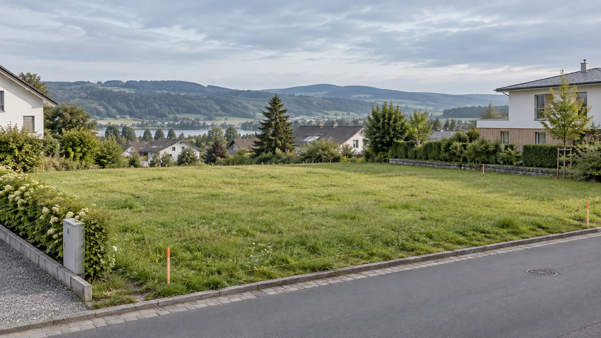 Erschlossenes Bauland in einem Schweizer Wohnquartier