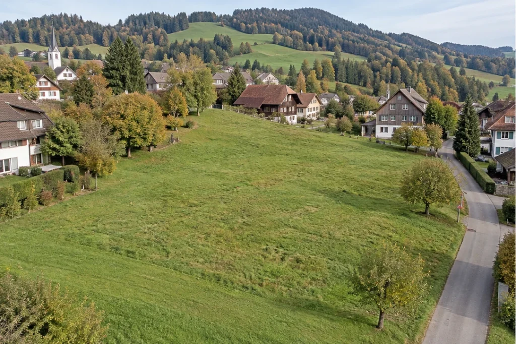 Bauland zu kleiner Wohnüberbauung – vorher